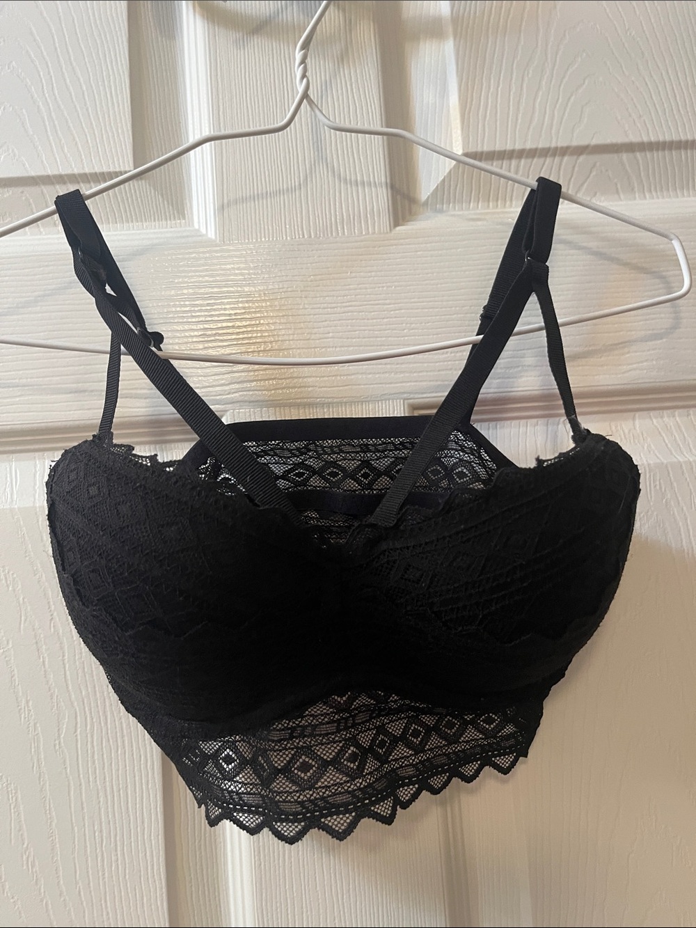Pink Victoria’s Secret M Black Lace Bralette